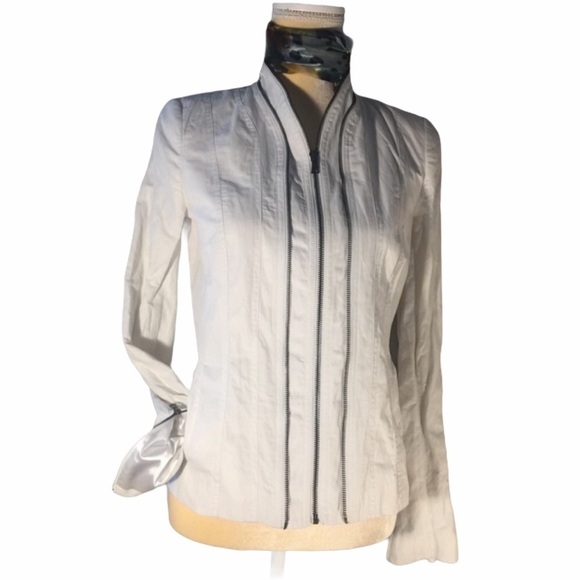 T. Tahari Designer Moto Jacket With Zipper Jacket New Size 2 - Picture 2 of 11